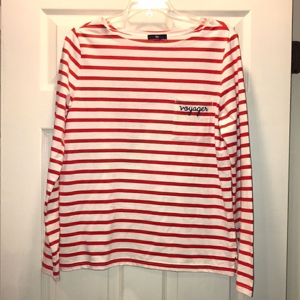 (5/$25) Gap Nautical Striped Voyager long sleeved tee